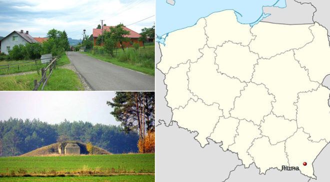 Село Лішня на мапі Польщі