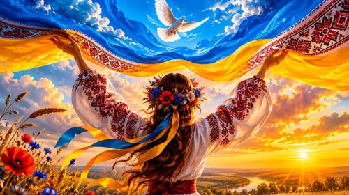Вишиванка, що тримає небо